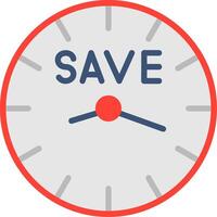 Save Time Flat Illustration Icon Design vector
