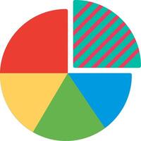 Pie Graph Flat Illustration Icon Design vector