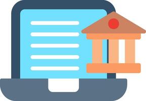 Online Two Color Banking Flat Illustration Icon Design vector