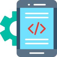 Mobile App Developer Flat Illustration Icon Design vector