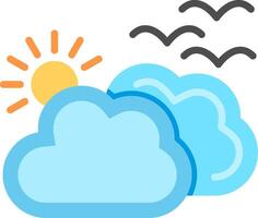 Cloudy Flat Illustration Icon Design vector