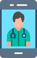 Online Two Color Doctor Flat Illustration Icon Design vector