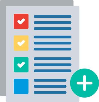 añadir tarea plano ilustración icono diseño vector