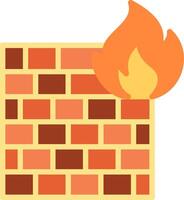 Firewall Flat Illustration Icon Design vector