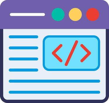 Code Flat Illustration Icon Design vector