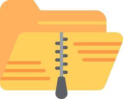 Zip Folder Flat Illustration Icon Design vector