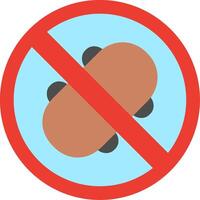 No Skating Flat Illustration Icon Design vector