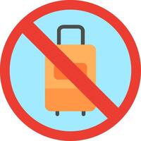 No Luggage Flat Illustration Icon Design vector