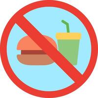 No Food Flat Illustration Icon Design vector
