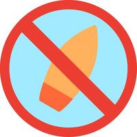 No Surf Flat Illustration Icon Design vector