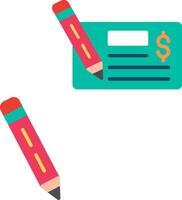 Checkbook Flat Illustration Icon Design vector