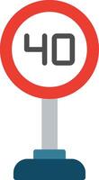 Speed Limit Flat Illustration Icon Design vector