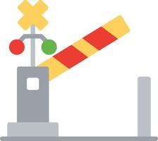 Level Crossing Flat Illustration Icon Design vector