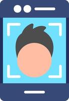 Face Lock Flat Illustration Icon Design vector