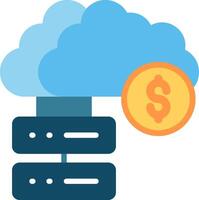Cloud Database Flat Illustration Icon Design vector