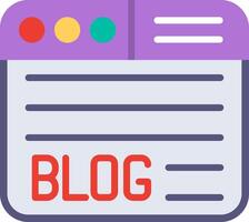 Blog Flat Illustration Icon Design vector