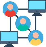Network Flat Illustration Icon Design vector
