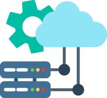 Cloud Server Flat Illustration Icon Design vector