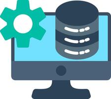 Data Management Flat Illustration Icon Design vector