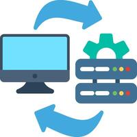 Data Transfer Flat Illustration Icon Design vector