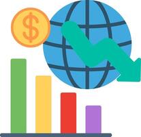 Economic Crisis Flat Illustration Icon Design vector