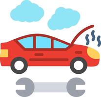 Broken Car Flat Illustration Icon Design vector
