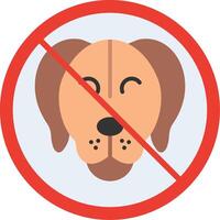 No Pets Flat Illustration Icon Design vector