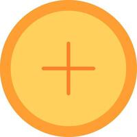 A yellow circle with an orange cross on it vector