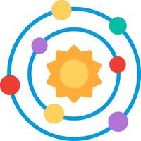 Solar System Flat Illustration Icon Design vector