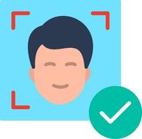 Facial Recognition Flat Illustration Icon Design vector