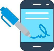 Digital Signature Flat Illustration Icon Design vector