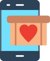 Online Two Color Donation Flat Illustration Icon Design vector