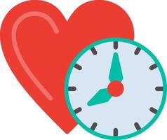 Clock time Flat Illustration Icon Design vector