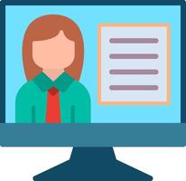 Online Two Color class Flat Illustration Icon Design vector