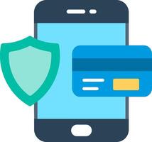Secure Payment Flat Illustration Icon Design vector