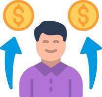 Pay increase Flat Illustration Icon Design vector