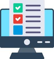 Online Two Color Test Flat Illustration Icon Design vector