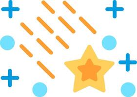 Meteor Shower Flat Illustration Icon Design vector