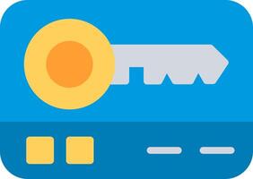 Key Card Flat Illustration Icon Design vector
