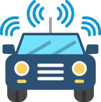 Autonomous Car Flat Illustration Icon Design vector