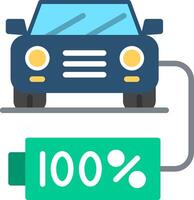 Battery Status Flat Illustration Icon Design vector