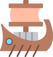 Trireme Flat Illustration Icon Design vector