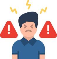 Panic Attack Flat Illustration Icon Design vector