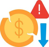 Bankrupt Flat Illustration Icon Design vector