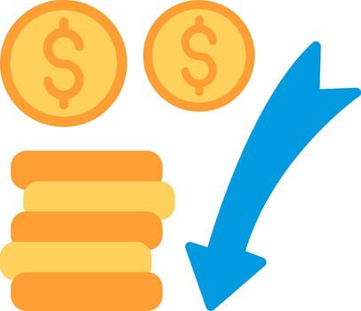 Decrease Flat Illustration Icon Design vector