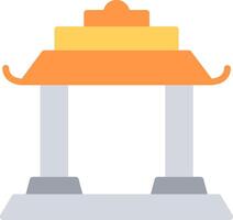 Temple Gate Flat Illustration Icon Design vector
