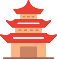 Pagoda Flat Illustration Icon Design vector