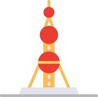 Oriental Pearl Tower Flat Illustration Icon Design vector