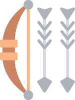 Bow And Arrow Flat Illustration Icon Design vector