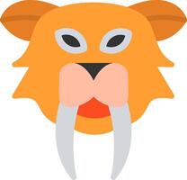 Saber Tooth Flat Illustration Icon Design vector